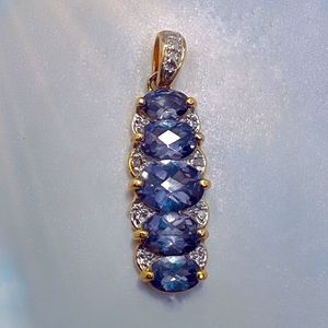 Mystic Topaz (Violet & Blues) & Diamond Pendant